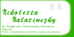 nikoletta malatinszky business card